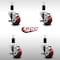 Service Caster 3'' SS Red Poly Swivel 1-3/8'' Expanding Stem Caster Set with Brake, 4PK SCC-SSEX20S314-PPUB-RED-TLB-138-4 - alternate 2